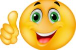 Smiley emoticon cartoon with thumb up